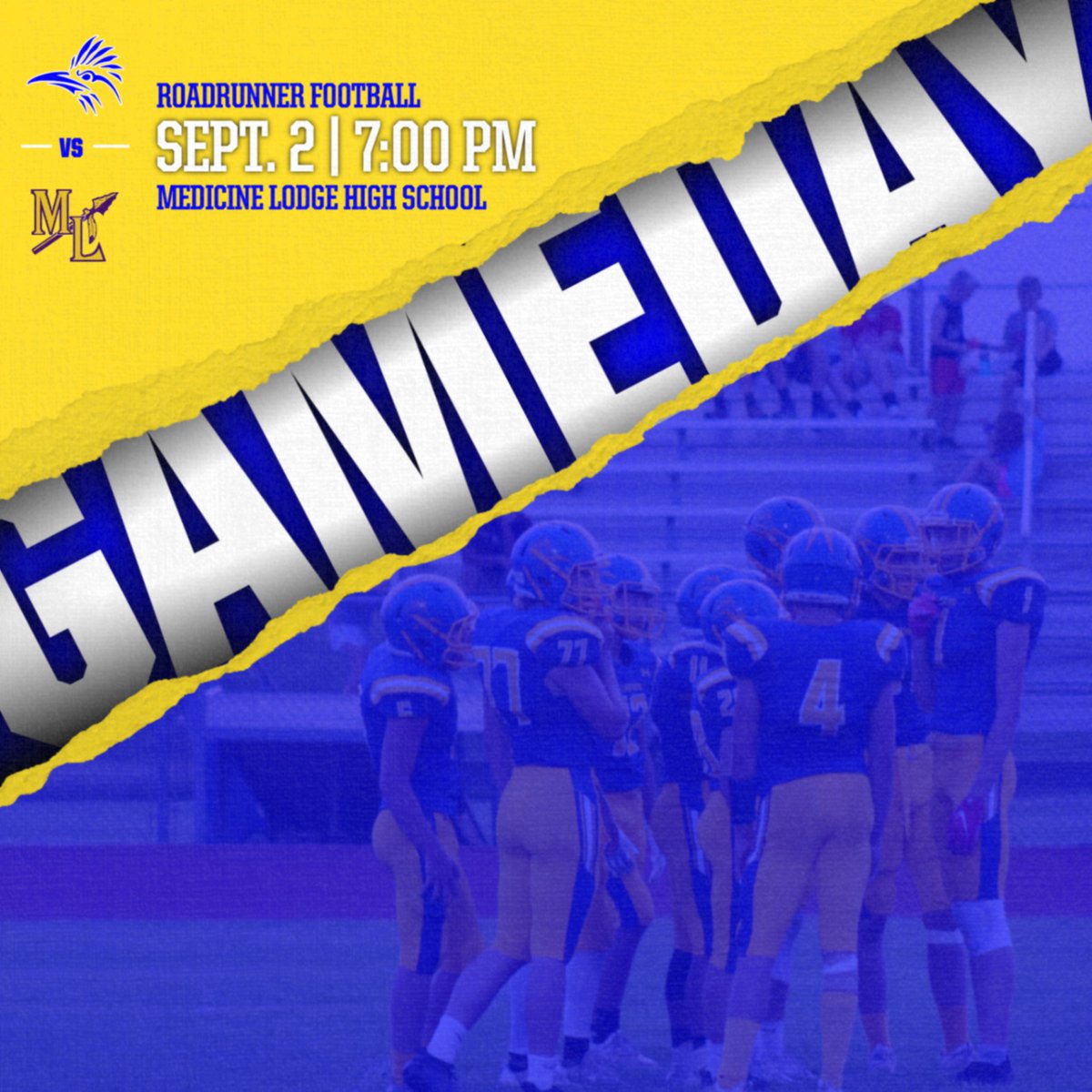 Your Roadrunner Football Team kicks off the 2022 season tonight @ Medicine Lodge. #raisetherunner