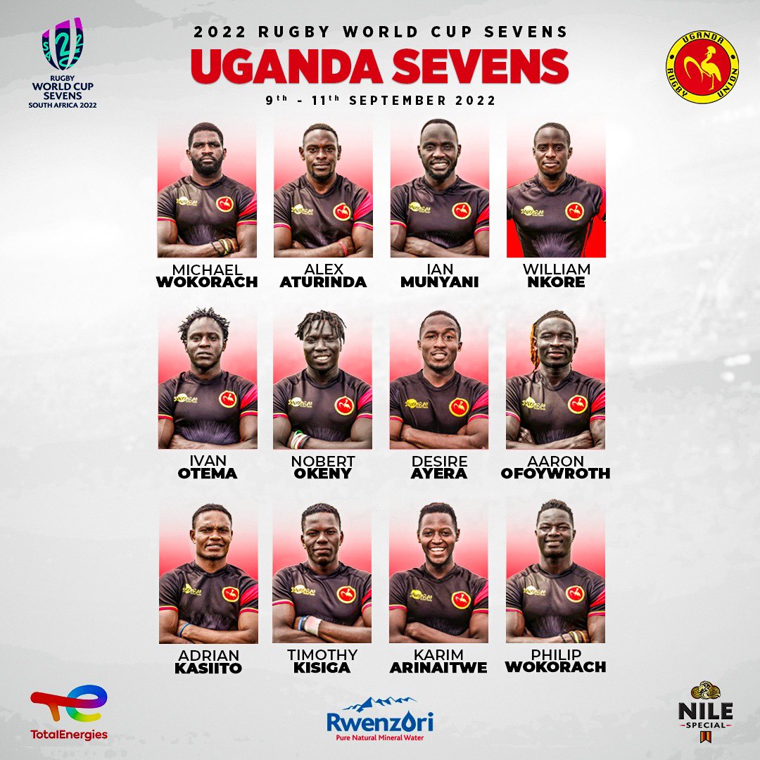 Uganda 7s squad for Rugby World Cup. Photo Courtesy/Uganda Rugby