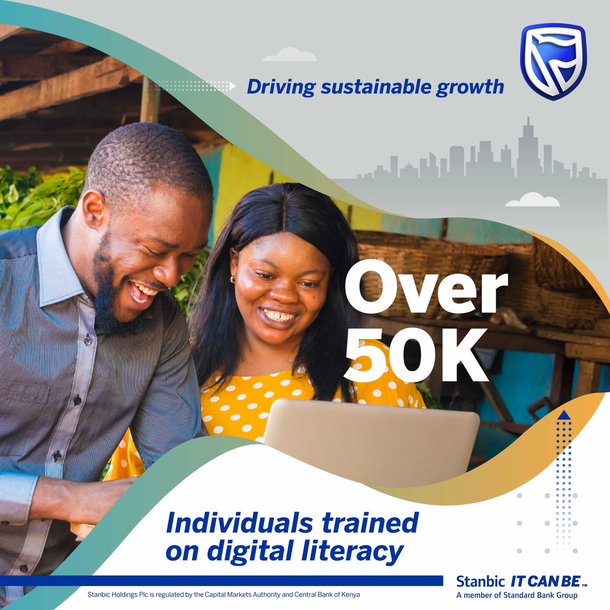 StanbicKE's tweet photo. Staying true to our purpose, we drove sustainable growth in MSMEs thanks to our #FutureNiDigital program. We enhanced digital skills by training over 50,000 entrepreneurs and disbursed KES 37.9M grant funding through strategic partnerships. #ItCanBe #StanbicHalfYearResults2022 https://t.co/j9MwHwsETZ