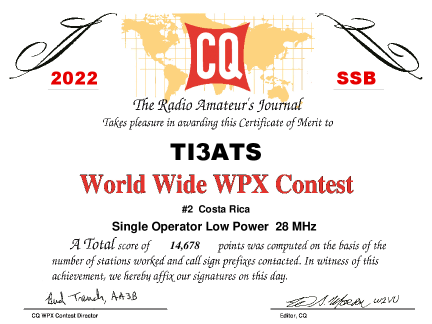 OctavioAraya's tweet photo. Segundo lugar en Costa Rica, del World Wide WPX Contest , 10 metros, baja potencia...
Lo mas emocionante es participar !!!
#HAmRAdio #CQmagazine #Contesting #10mBand https://t.co/u5g66jnc8k