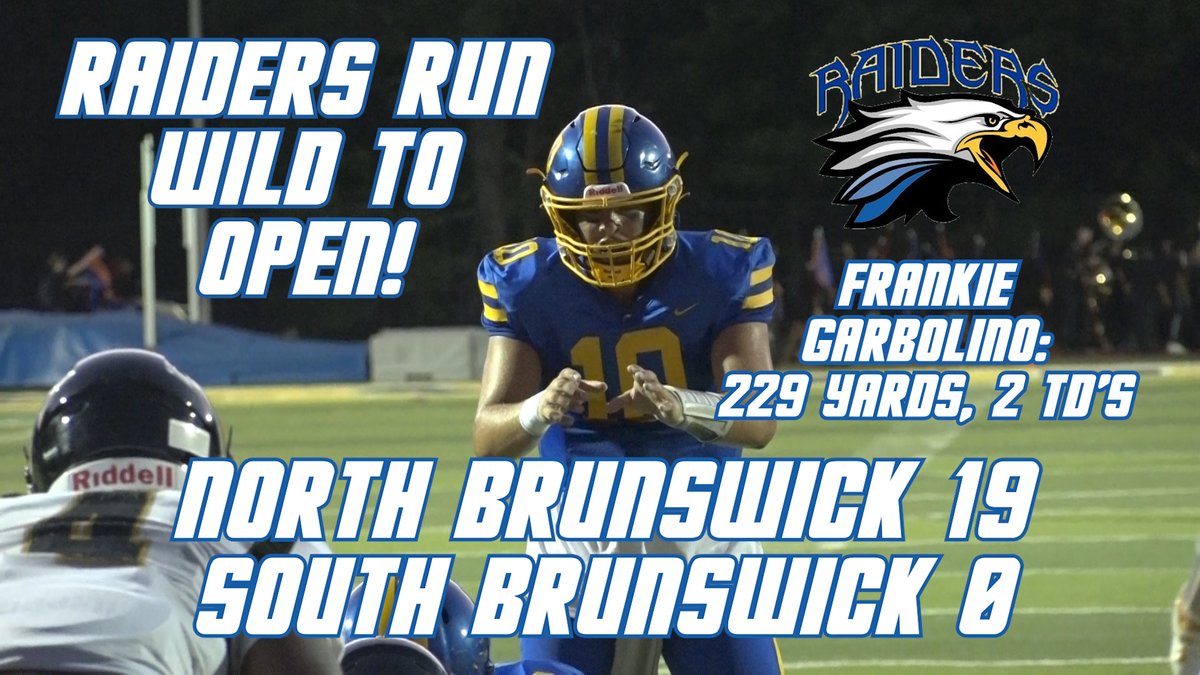 @NB_RaiderNation @NBTHSRaiders Raided‼️ 👀 QB Frankie Garbolino puts on a show for opening night to lead North Brunswick to a 19-0 win vs. South Brunswick ⭐️ Garbolino: 229 yards of total offense + 2 TD’s @NB_RaiderNation @NBTHSRaiders Watch the full free highlights now 🔽: jerseysportszone.com/watch-thursday…