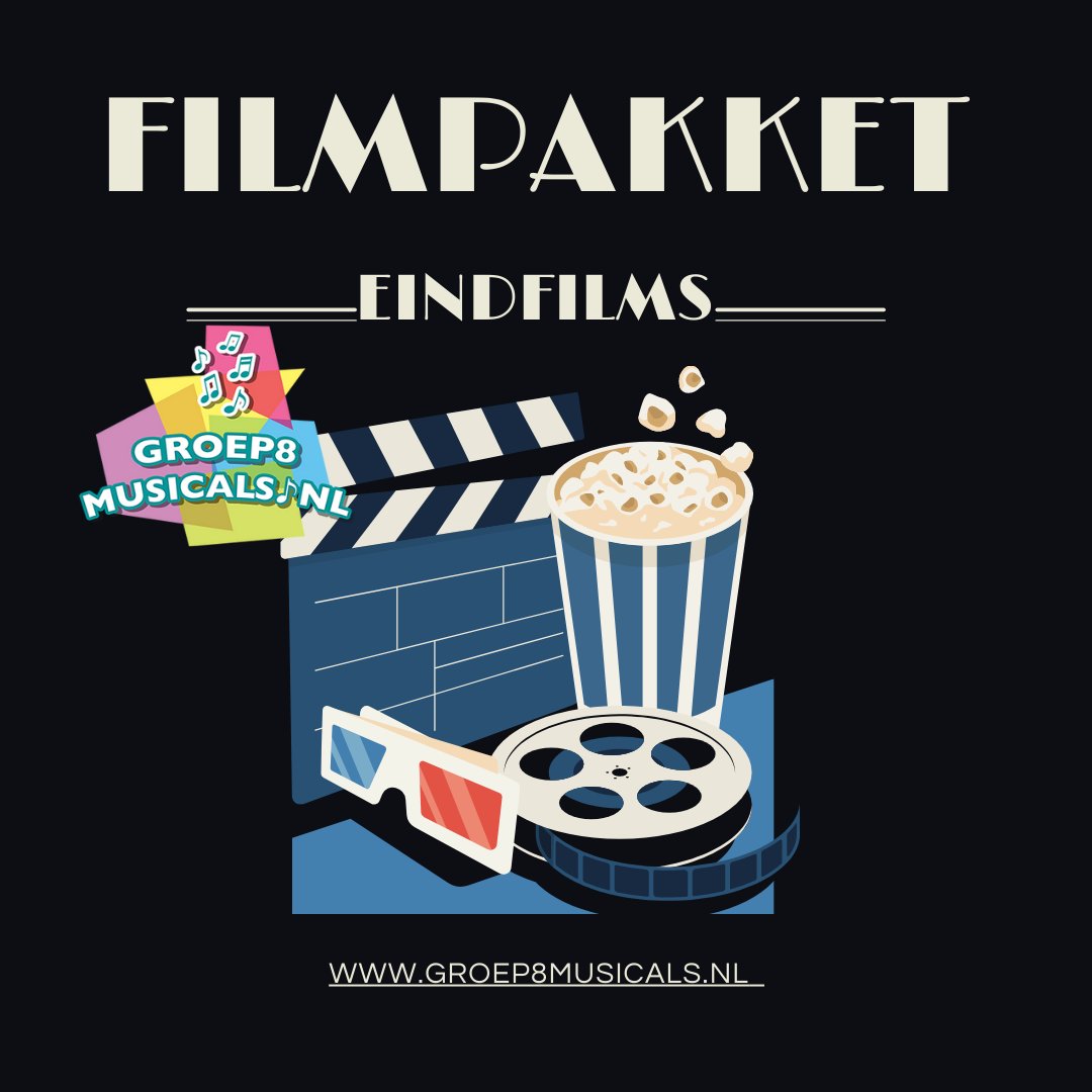 Op de website van Groep8musicals.nl vind je niet alleen eindmusicals, maar ook zelffilmpakketten waarmee jezelf een eindfilm kan maken.