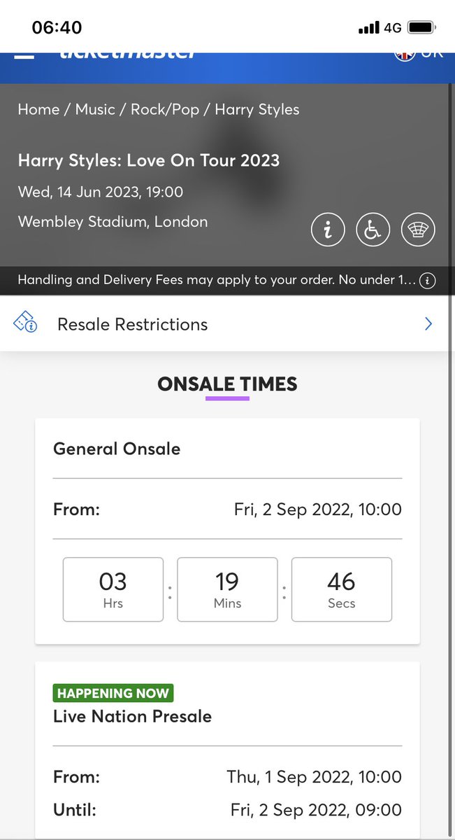 3 hours of pre sale left and #Ticketmaster have shut me out. And I know there are tickets left as I was on it 5 minutes ago #joke <a href="/TicketmasterUK/">ticketmasteruk</a> #HarryStylesLoveOnTour