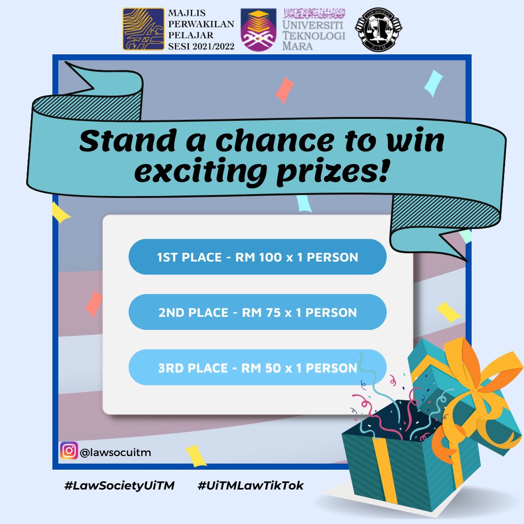 LawSocUitm's tweet photo. Come join our tiktok competition and don't forget to register now!!! ✍️ 

Showcase any video from your hari merdeka celebration and stand a chance to win exciting prizes! 🎁 https://t.co/n0vEy8ATWq