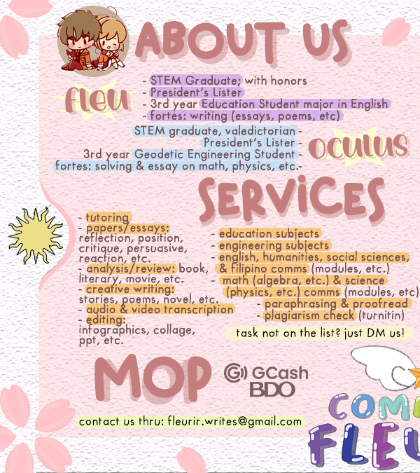 commsnifleurir_'s tweet photo. ❀✧ welcome to fleu &amp; oculus' haven. a place where we believe that,

"we have the strength we need inside. 
so, trust yourself &amp; everything will be alright." ✧❀

✍︎ services, rates, &amp; T&amp;Cs below.

✧ proofs ⇥ #commsbyfleurir_ #proofsnifleurir
✧ slots ⇥ #slotsnifleurir_ https://t.co/a9Zc9YtUds