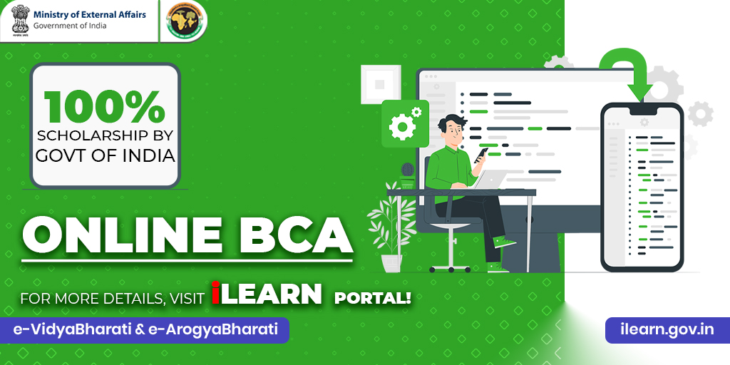 iLearnIndiaAfr's tweet image. Learn C, C++, Java, Python, AI, ML and other programming languages to take on a wide variety of roles in the software industry through #eVBAB&apos;s online #BCA. 100% #scholarship is being offered by the Govt of #India. Visit us at ilearn.gov.in