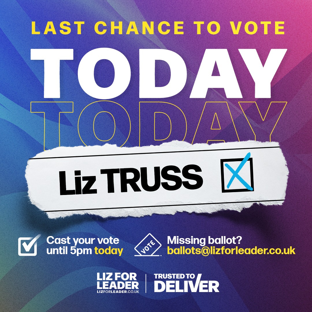 Voting closes at 5pm today. Back #LizForLeader