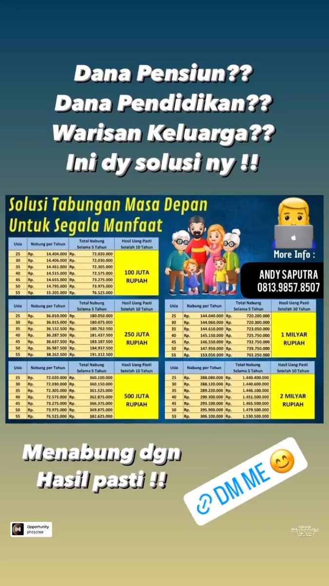 andyboncelz's tweet photo. https://t.co/8BwirxITI2 

https://t.co/Zmux3eD6Mw

#andyboncelz 
#asuransi #insurance #proteksi 
#protection #finansial #health 
#lifestyle #bmiagency #panindaiichilife https://t.co/tCca4ItwZd