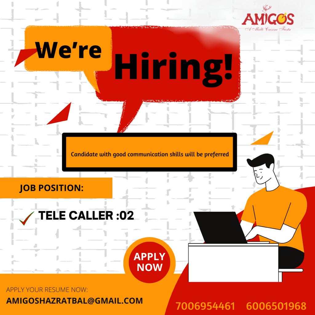 Amigos Hazratbal is hiring! 

#hiring #hiringnow #srinagarjobs #kashmirjobs #bestrestaurants #amigoshazratbal