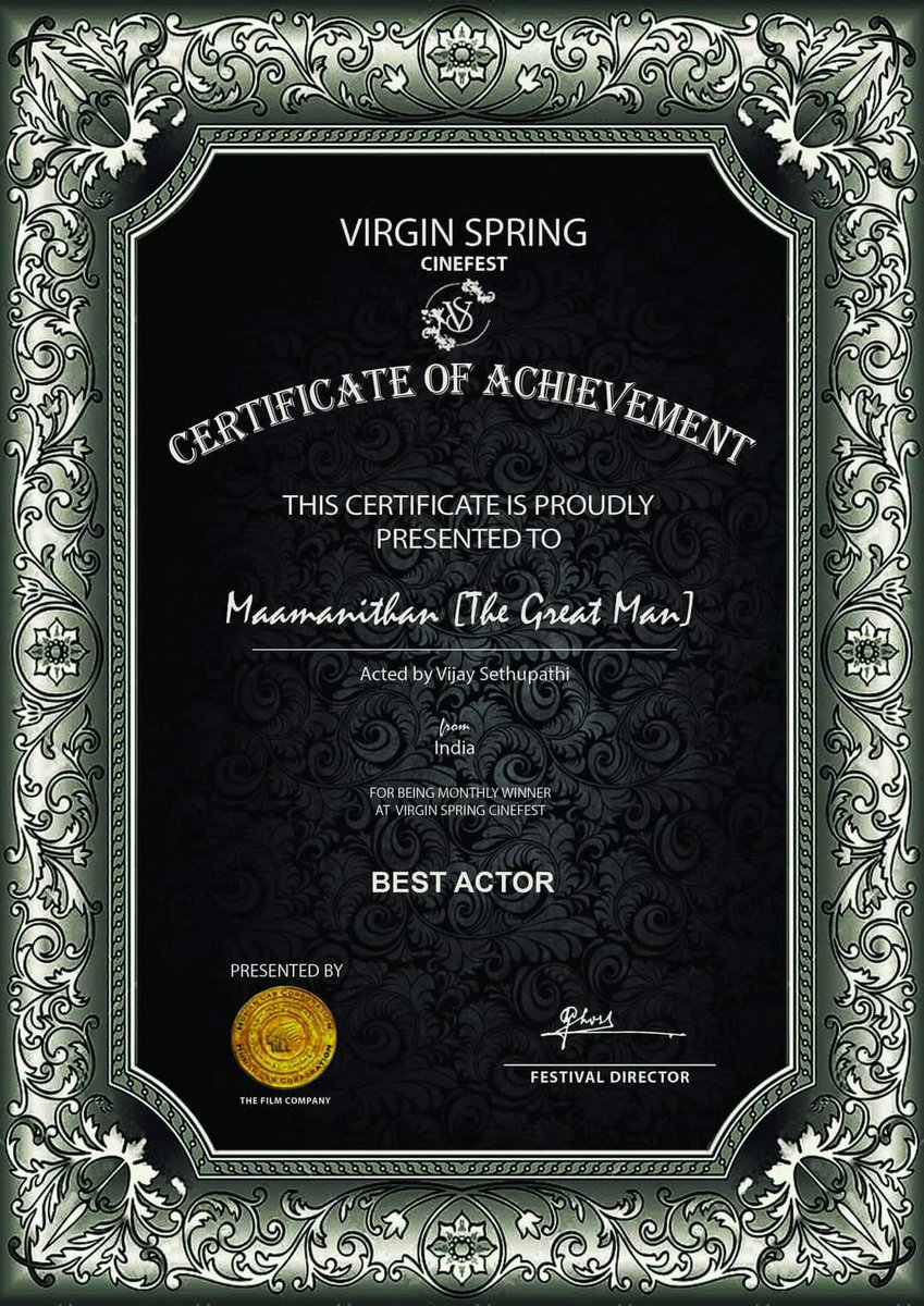 onlynikil's tweet photo. #Maamanithan bags three awards
Best Narrative Feature,
Best Director &
Best Actor Award from #VirginSpring Cine-fest happened at West Bengal.
#MaamanithanonAHA
@YSRfilms @U1Records @ilaiyaraaja @seenuramasamy @VijaySethuOffl @studio9_suresh @SGayathrie @ahatamil https://t.co/ghhpYpzmw5