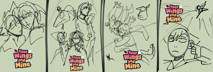 ideas right now:
1. a remaster of the current cover, very romance
2. very action fantasy, clear angel/demon dynamic
3. action comedy, hard to put in wings
4. shealtiel drone strike 
