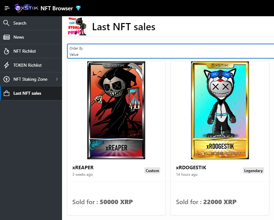 xrpstik's tweet photo. 💎FOLLOW LAST SALES AND NFT PRICES!

All the information is in our unique #xSTIK #NFT Browser App. Works without installation or login. Anyone can use it free!

📲OPEN: https://t.co/R7J5QNys6d

FIND IN ONE PLACE:
▪️All xSTIK #NFTs
▪️Latest sales
▪️Richlists
▪️Staking Zone
▪️News https://t.co/5BcNXJbXWa
