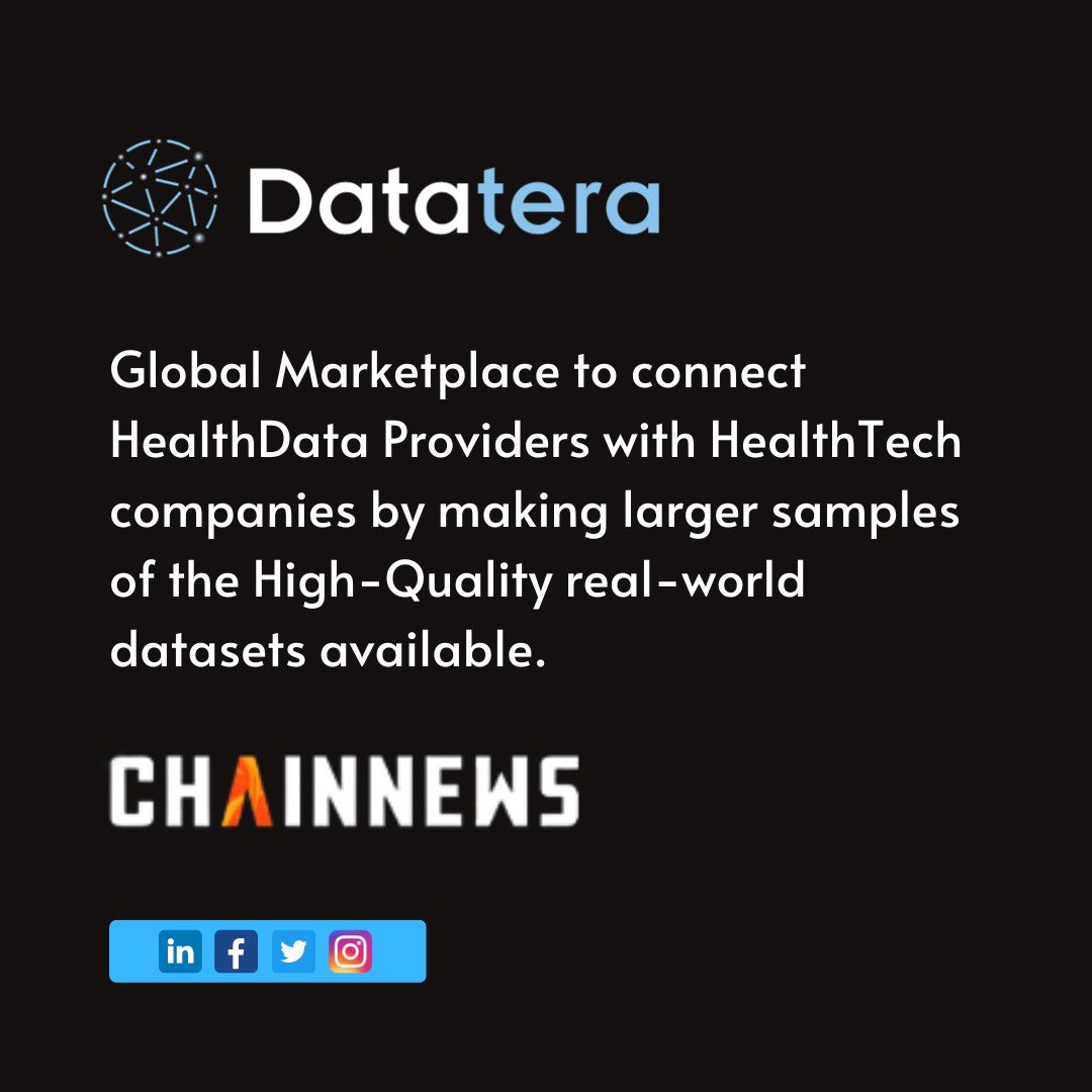 Hey, We are pleased to inform you that chainnews has recognised us as one of Stockholm's most cutting-edge blockchain. 

chainnews.ai/23-most-innova…

Hit “SAVE” to not forget it!!

#datatera #datateratechnology #healthcare #mentalhealth #skincare #skindetection #wellness #innovation