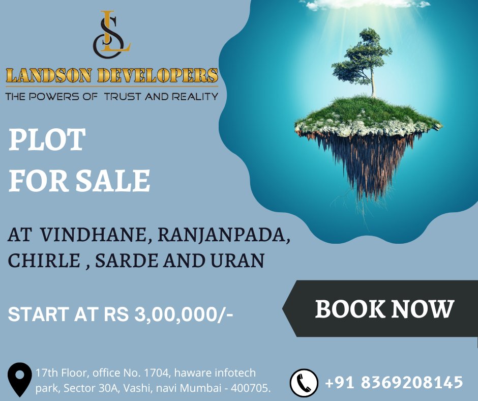 LandsonDevelop1's tweet image. Benefits of Investing In Plots :-

• 100% Clear Title Plots

• Layout With Proper Demarcation

• Immediate Sell Did And 7/12

Plots Starter Form 3 Lakhs Onword 

Call Now For Free Site Vist :-8369208145

#realestateagent #plotsinnavimumbai #plotforsell #investing #mahamumbai