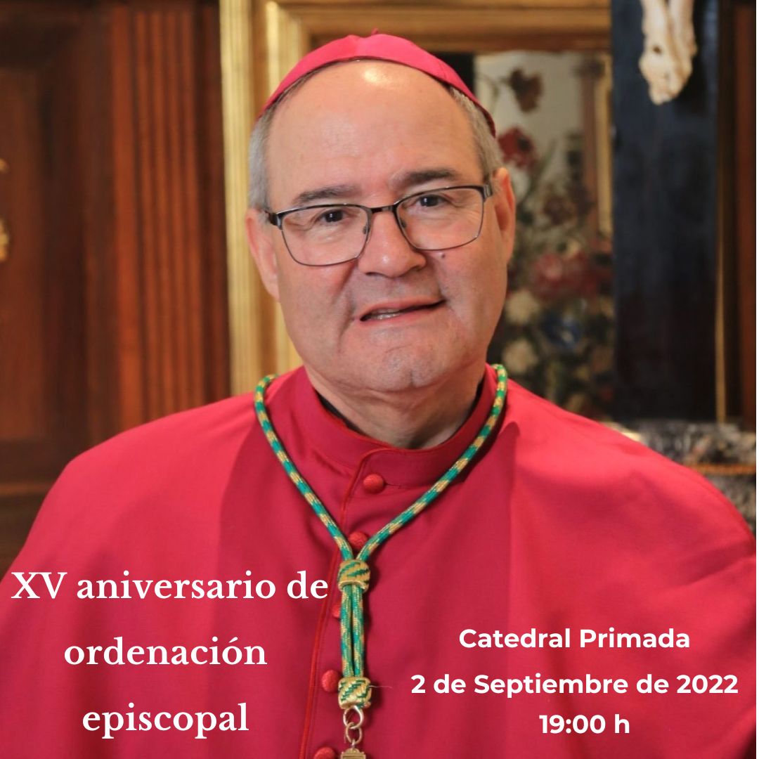 Hoy nos unimos especialmente al <a href="/Obispofcerro/">✙ Francisco Cerro Chaves</a> en el XV aniversario de su ordenación episcopal en la eucaristía que presidirá a las 19:00 h en la <a href="/SICP_de_Toledo/">Catedral de Toledo</a>. Puedes seguirla en directo en <a href="/RTVDToledo/">@RTVDToledo</a>.