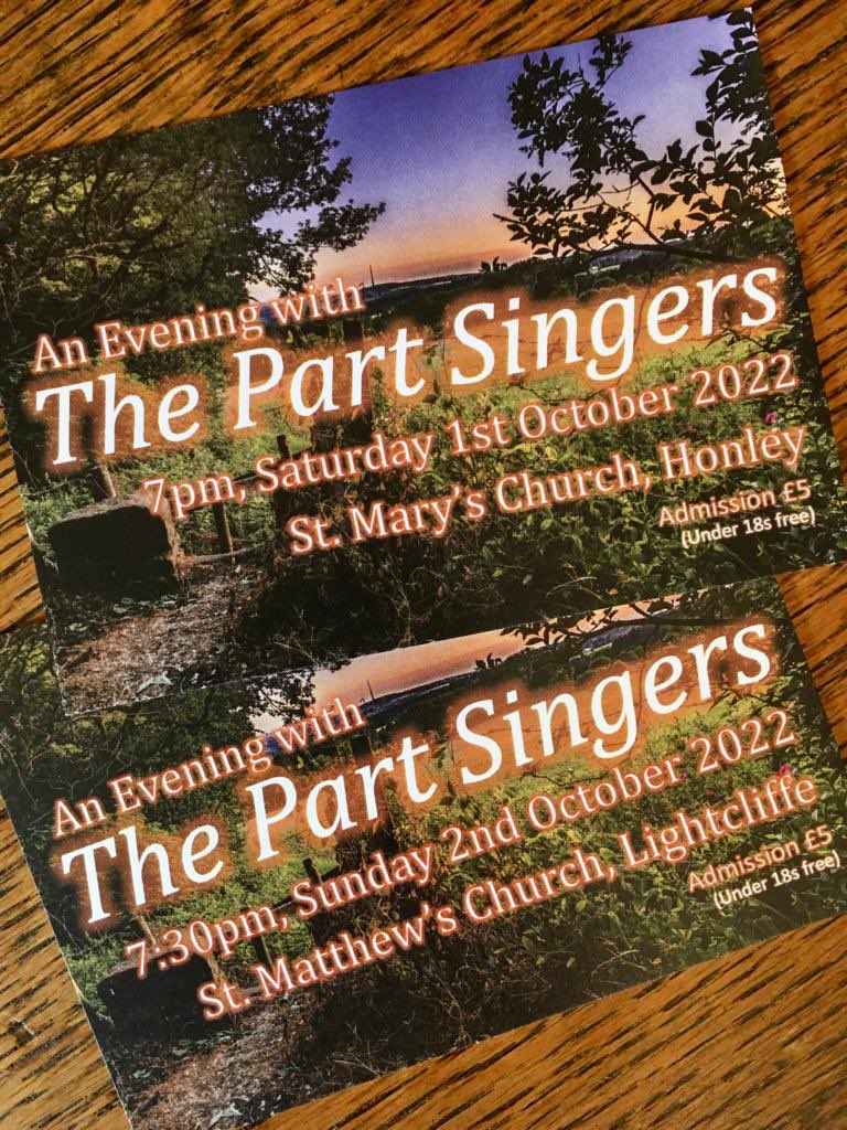 ThePartSingers's tweet photo. Our next 2 concerts - a capella music from medieval to present day #fridaymorning #thepartsingers #ThePartSingers #smallchoir #choirsofinstagram #choir #singers #acappella #stmaryschurch #honley #stmatthewschurch #lightcliffe #concert #halifaxmusic #huddersfieldmusic #choralmusic https://t.co/aBW5oDyf6k
