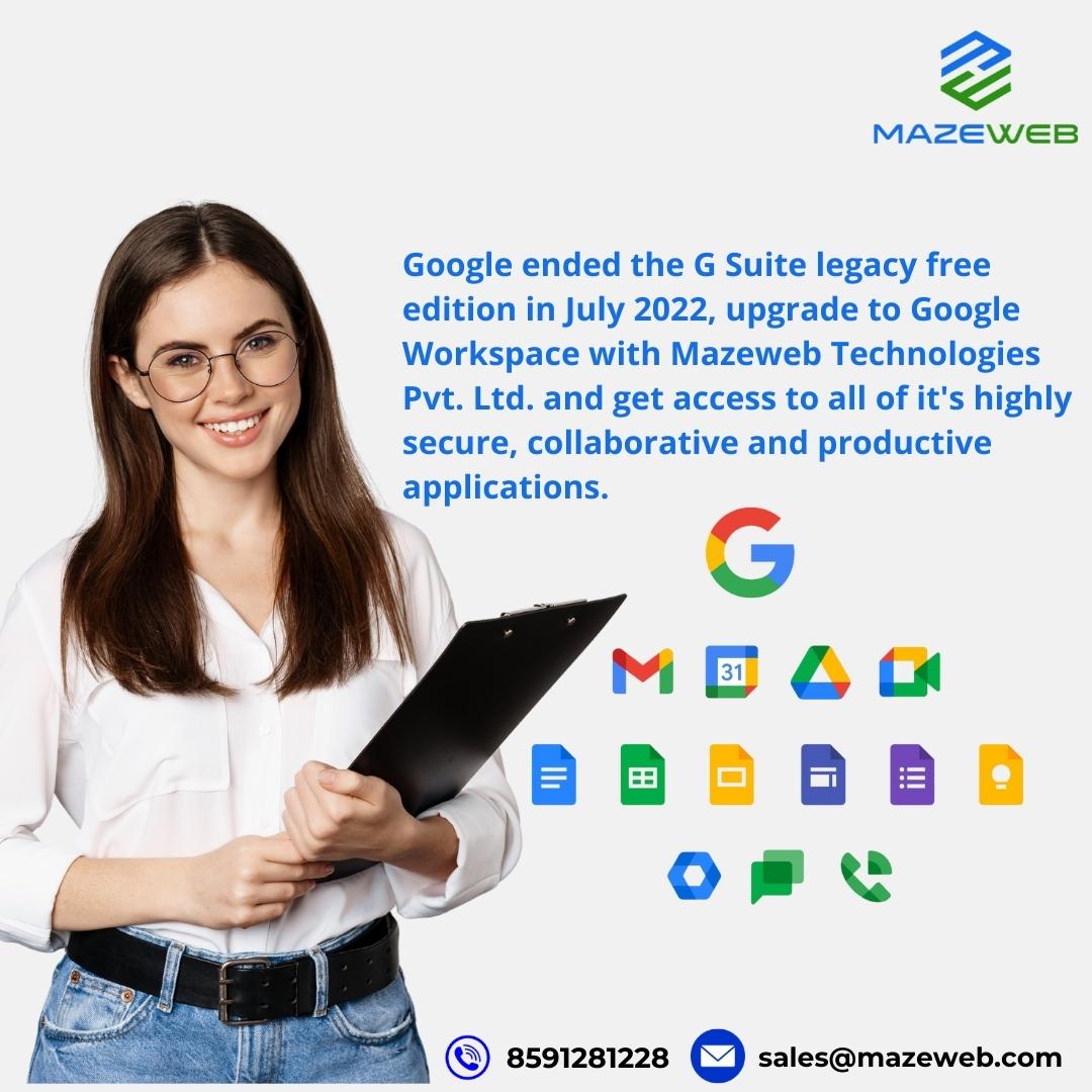 mazewebtech's tweet photo. Upgrade to Google workspace with Mazeweb Technologies and evolve into a more integrated experience across google's communication and collaboration tools.
#Google #googleworkspace #emailmarketing #Trending  #BusinessUpdate #businessgrowth #BusinessStrategy https://t.co/TWeYMGCAVd