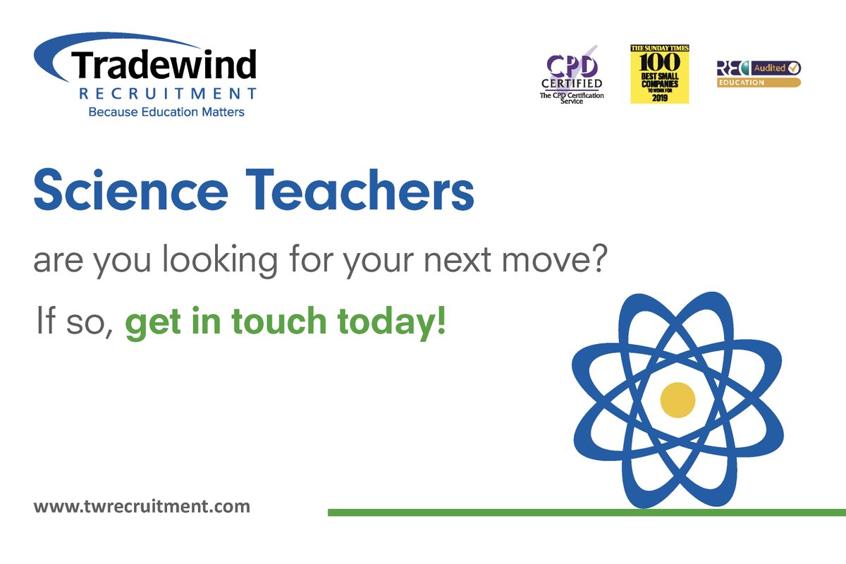 SamTWEducation's tweet image. Modern Academy with the backing of a huge Trust looking to appoint a Science for this term and from January on a permanent basis!
#Science #Teachers #Hertfordshire #Schools other vacancies in #Rickmansworth #Cheshunt #StAlbans
#recruitment #jobs