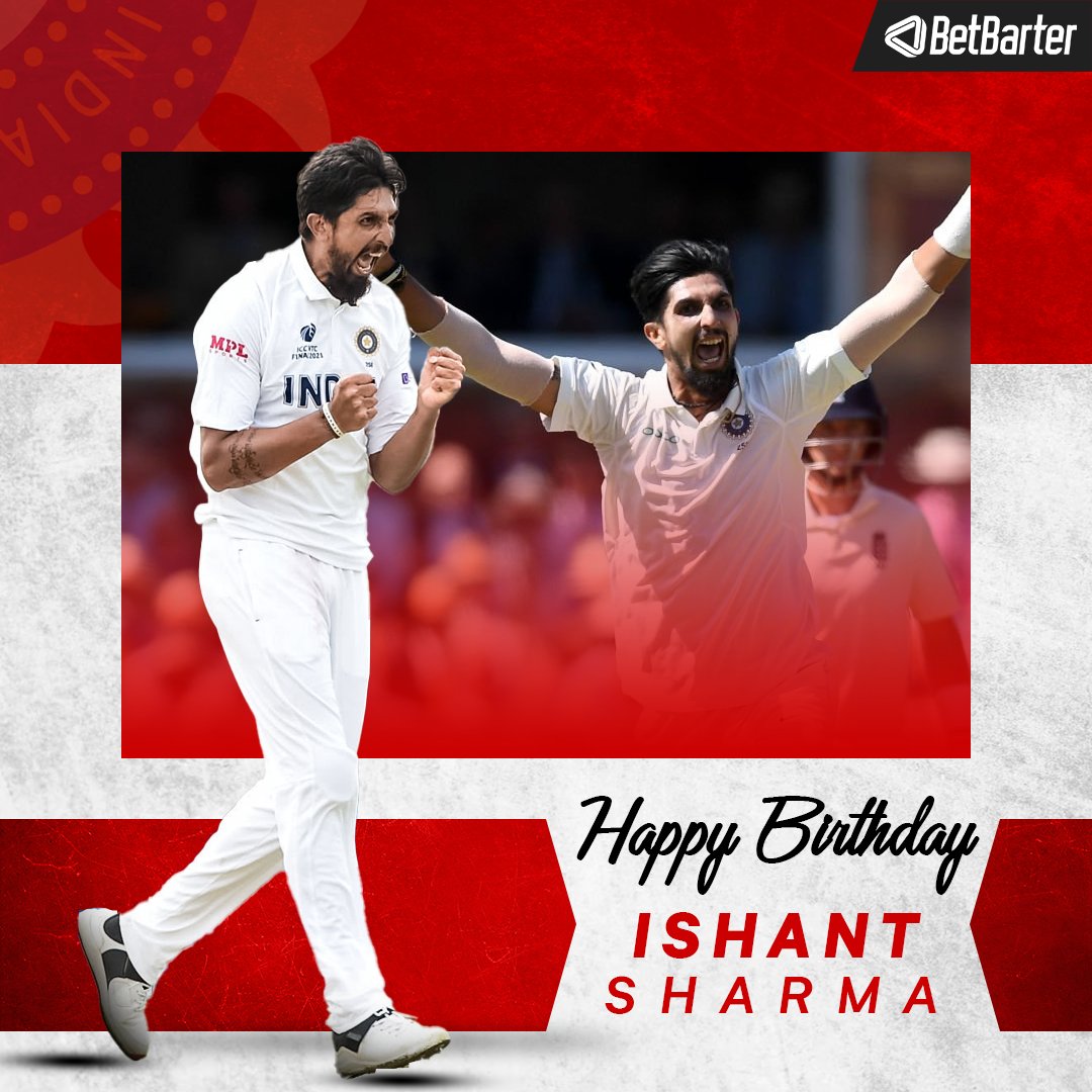 Happy Birthday to one of the great fast bowlers in India, Ishant Sharma.  
