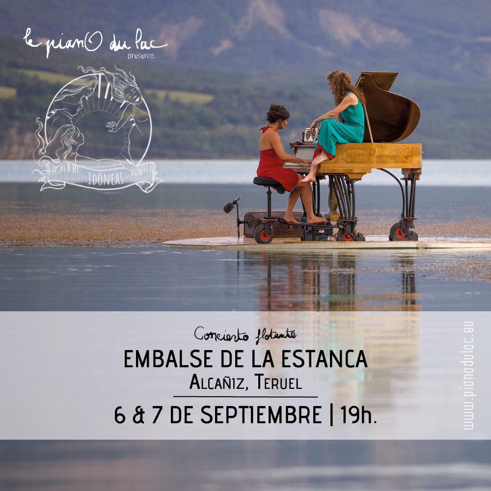 ¡Encuéntranos sobre el agua!
Piano flotante, danza y canción lírica al ritmo de las corrientes... Los días 6 y 7 de septiembre a las 19h en el Embalse de la Estanca de #Alcañiz 
💦🎹🧡
+Info y reservas en pianodulac.eu/es/agenda-2/?e…
