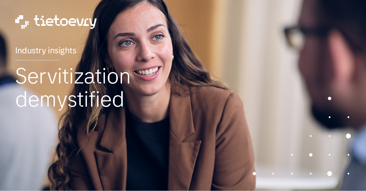 What are five typical bottlenecks in changing towards service business in <a href="https://twitter.com/hashtag/manufacturing?src=hash" target="_blank">#manufacturing</a>? Get concrete <a href="https://twitter.com/hashtag/servitization?src=hash" target="_blank">#servitization</a> learnings based on Nordic manufacturers’ experiences. 

Read the blog.
<a href="https://t.co/VUfuhurfJ7" target="_blank">bddy.me/3q7b7tC</a>

<a href="https://twitter.com/hashtag/purposefultechnology?src=hash" target="_blank">#purposefultechnology</a> <a href="https://twitter.com/hashtag/tietoevrytransform?src=hash" target="_blank">#tietoevrytransform</a> https://t.co/yDY2Z92Rew