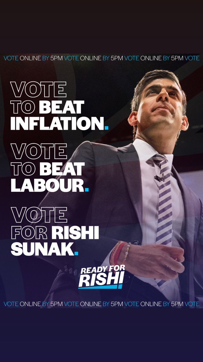 Not long before the polls close but still time for @Conservatives members to vote for the next Party Leader and PM. #Ready4Rishi
