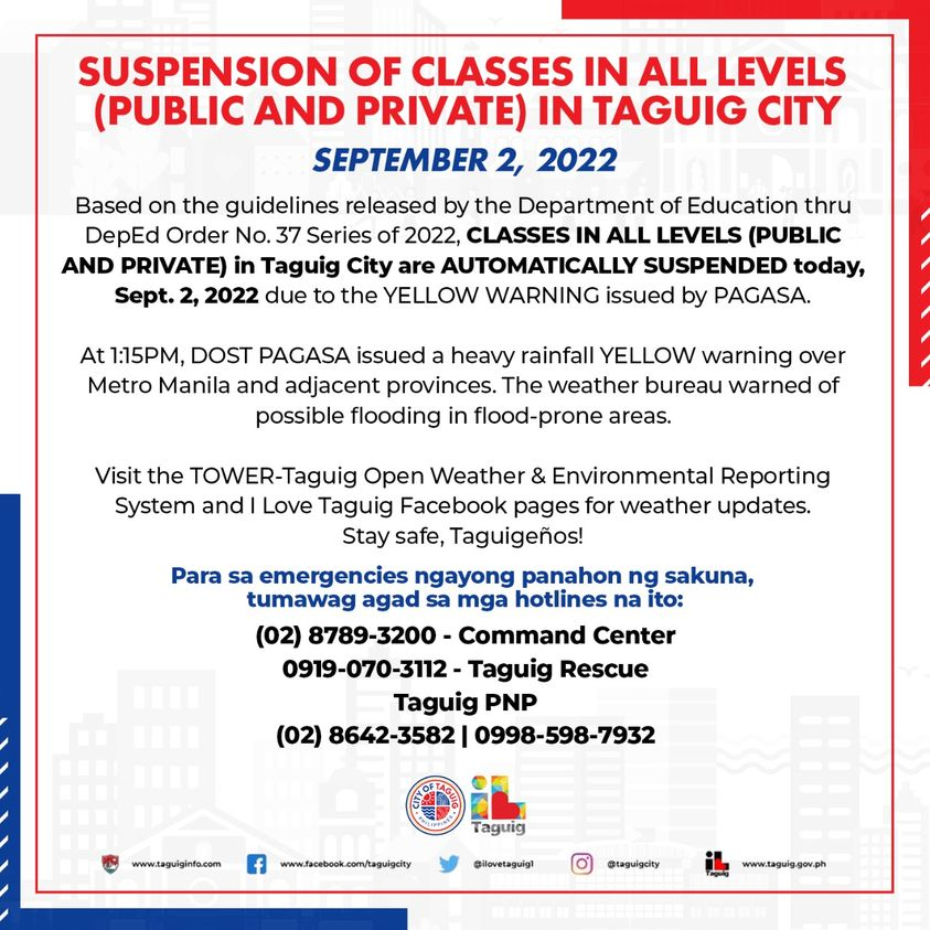 IloveTaguig1's tweet photo. 𝐒𝐔𝐒𝐏𝐄𝐍𝐒𝐈𝐎𝐍 𝐎𝐅 𝐂𝐋𝐀𝐒𝐒𝐄𝐒 𝐈𝐍 𝐀𝐋𝐋 𝐋𝐄𝐕𝐄𝐋𝐒 (𝐏𝐔𝐁𝐋𝐈𝐂 𝐀𝐍𝐃 𝐏𝐑𝐈𝐕𝐀𝐓𝐄) 𝐈𝐍 𝐓𝐀𝐆𝐔𝐈𝐆 𝐂𝐈𝐓𝐘
𝑆𝑒𝑝𝑡. 2, 2022 https://t.co/0l9CC7uFUa