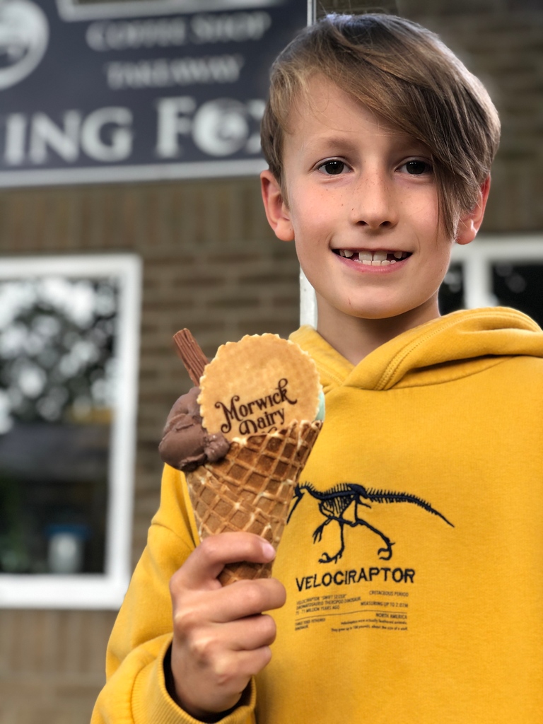 One last treat before the kids go back to school.

Pop into any of our Foxy coffee shops for some delicious Morwick Dairy ice cream.

Tubs are available at all of our shops but soft scoop and sugar cones are available from our Longframlington and Longhoughton shops.
