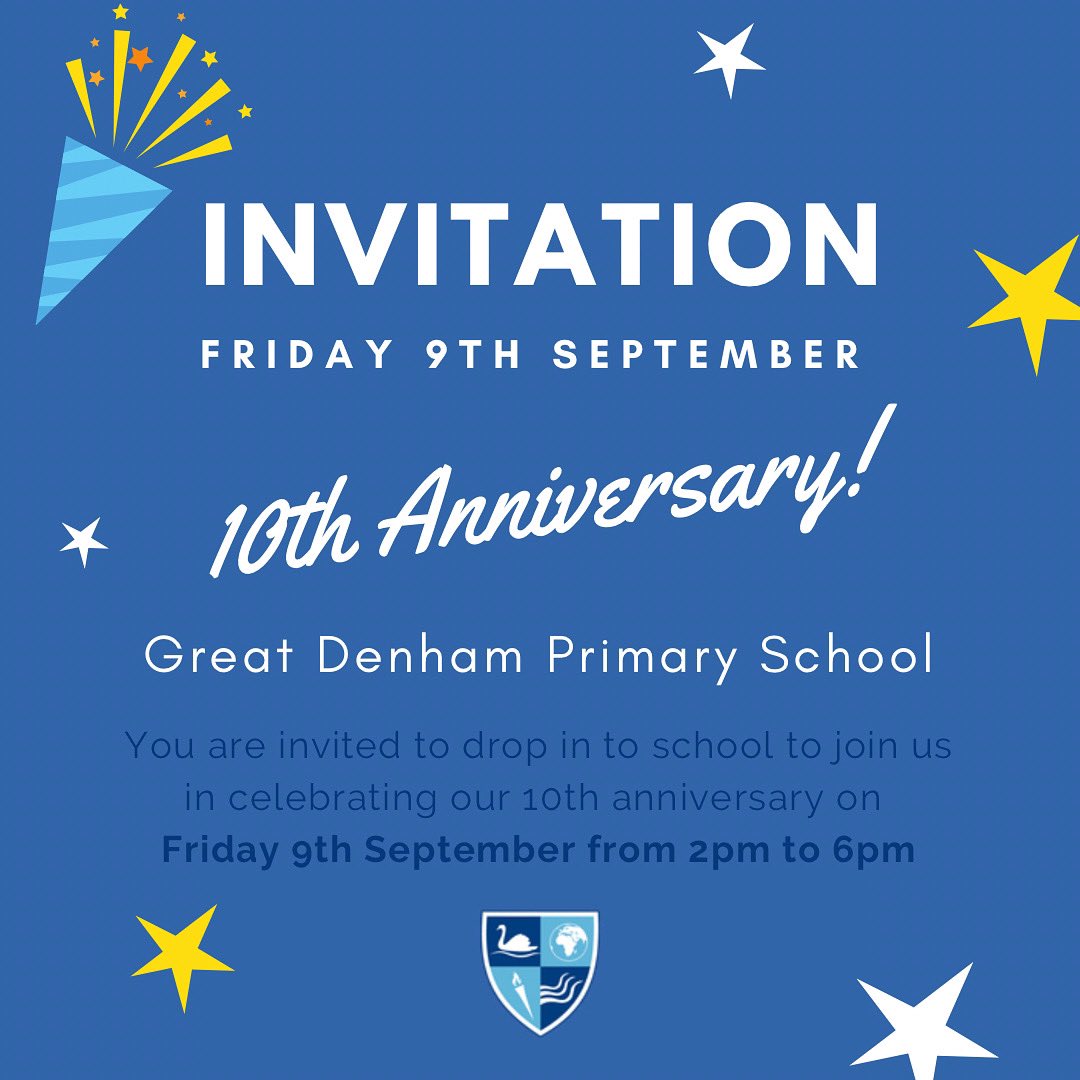 ⭐️ Just one week to go…. ⭐️

Next Friday will see us reach a very huge milestone; our #10year #anniversary!

We would love for you to come and #celebrate with us &amp; would be so happy to see lots of our ex-pupils there!

Please drop by from 2pm to 6pm next Friday 9th September