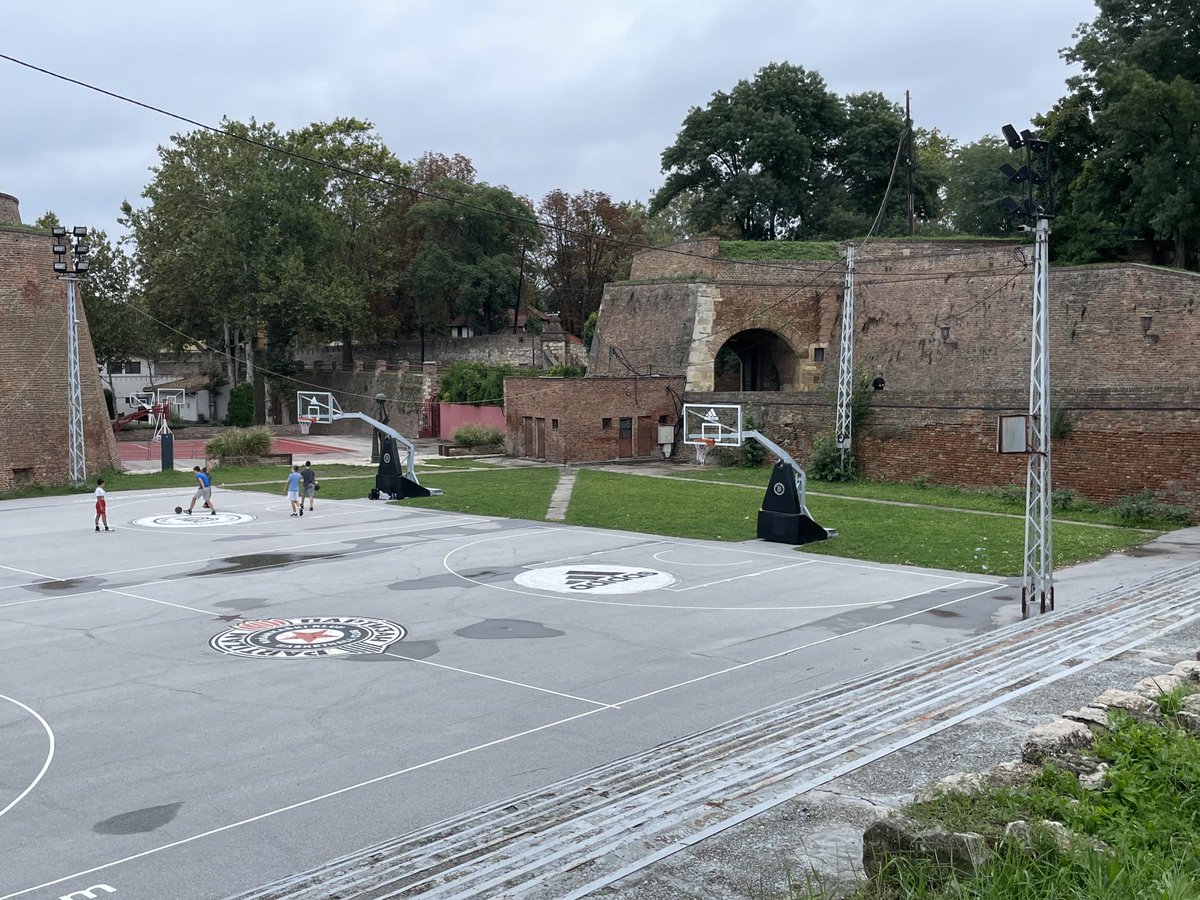 DomTulett's tweet photo. Hard to know which of 15th century #Belgrade Fortress’s features to check out first… The basketball courts? The tank collection? The dinosaur park? #topbunk #travelwithkids #Serbia https://t.co/FK0d1EVjE8
