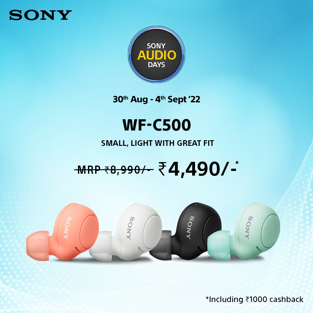 sony_india's tweet photo. Celebrate these #SonyAudioDays by taking your listening experience to the next level. Grab the amazing offers on Sony audio products &amp; bring home your favourite earbuds, headphones, &amp; speakers. Get ready!
Shop at SC: https://t.co/BprTrQ9WV1
Shop On Amazon: https://t.co/aJeBsmSYKt https://t.co/caCYChGii7