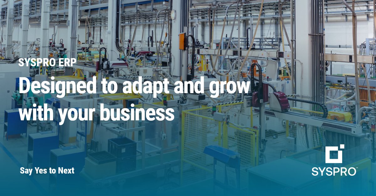 SYSPRO's tweet photo. SYSPRO empowers manufacturers and distributors to take the next step – whether it is expanding into new territories, adding new product lines, transforming business processes, or driving innovation: https://t.co/kZzc2FDobW
#WhySYSPRO #SayYesToNext https://t.co/3TXXn9lK2Y