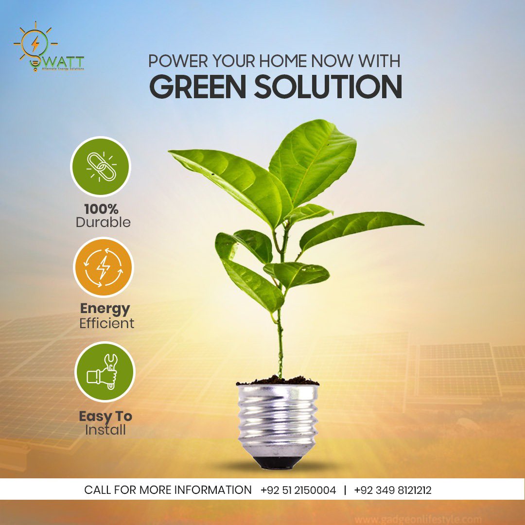quwattsolar's tweet photo. Choose a more sustainable tomorrow, 
Choose QuWatt now ☀️

Call us on 051-2120208 or 0349-8121212 for more 
details. 

#quwatt #power #solarenergy #pakistan #savebig 
#nofinancialburden https://t.co/ThB4CRQdA6