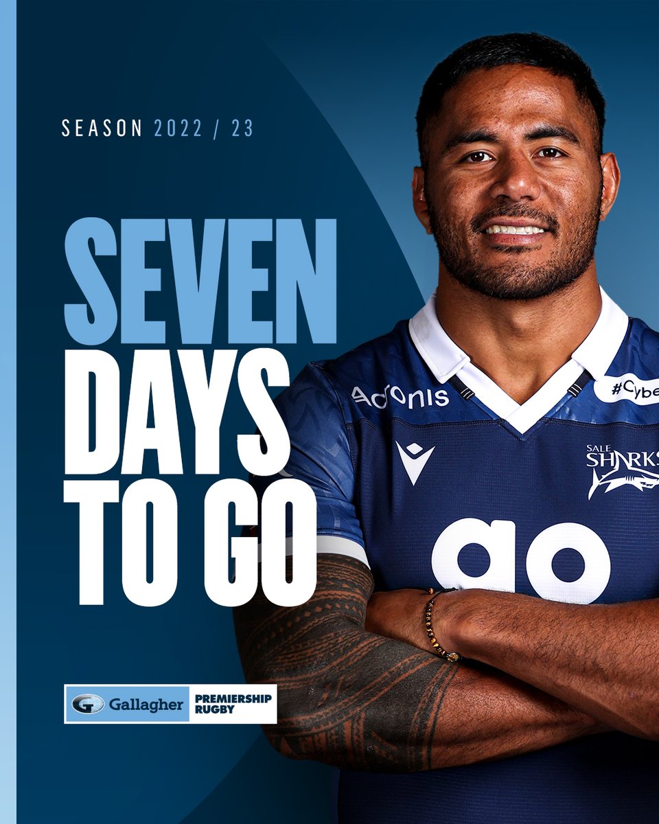 premrugby's tweet photo. The countdown begins... 🗓

The #GallagherPrem 2022/23 Season kicks off next Friday! 💥

You won't want to miss it, so grab your PRTV Live Season Passes here: https://t.co/kKd6fT9eIr https://t.co/pdZE6Z09KG