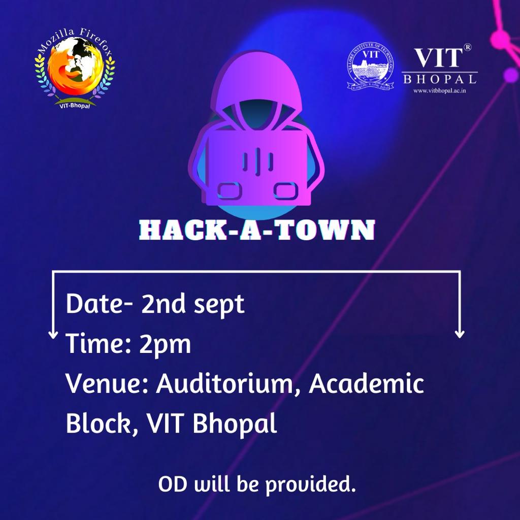 MFCVITB's tweet photo. Day 2 of Hack-A-Town
#vit #bhopal #mozilla #firefox #event #hackatown #hackathon https://t.co/p528ainodm