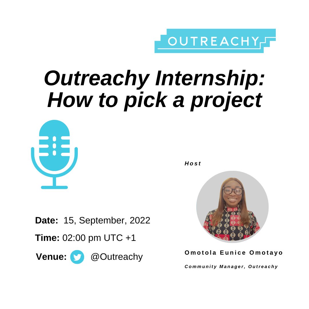 outreachy's tweet photo. In this Twitter space, you will learn more about how to pick a project, reach out, or communicate with project mentors during this period. 

Past OS contributors on coding and noncoding projects will join us and share insights on their past contributions. https://t.co/Kzat5v3F2S