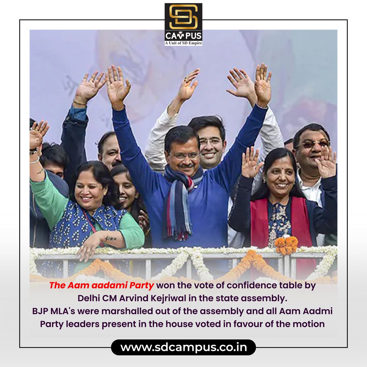SdCampus's tweet photo. AAP wins the vote of confidence
#AamAadmiParty #ArvindKejriwal #ManishSisodia https://t.co/zOqBLN7KDK