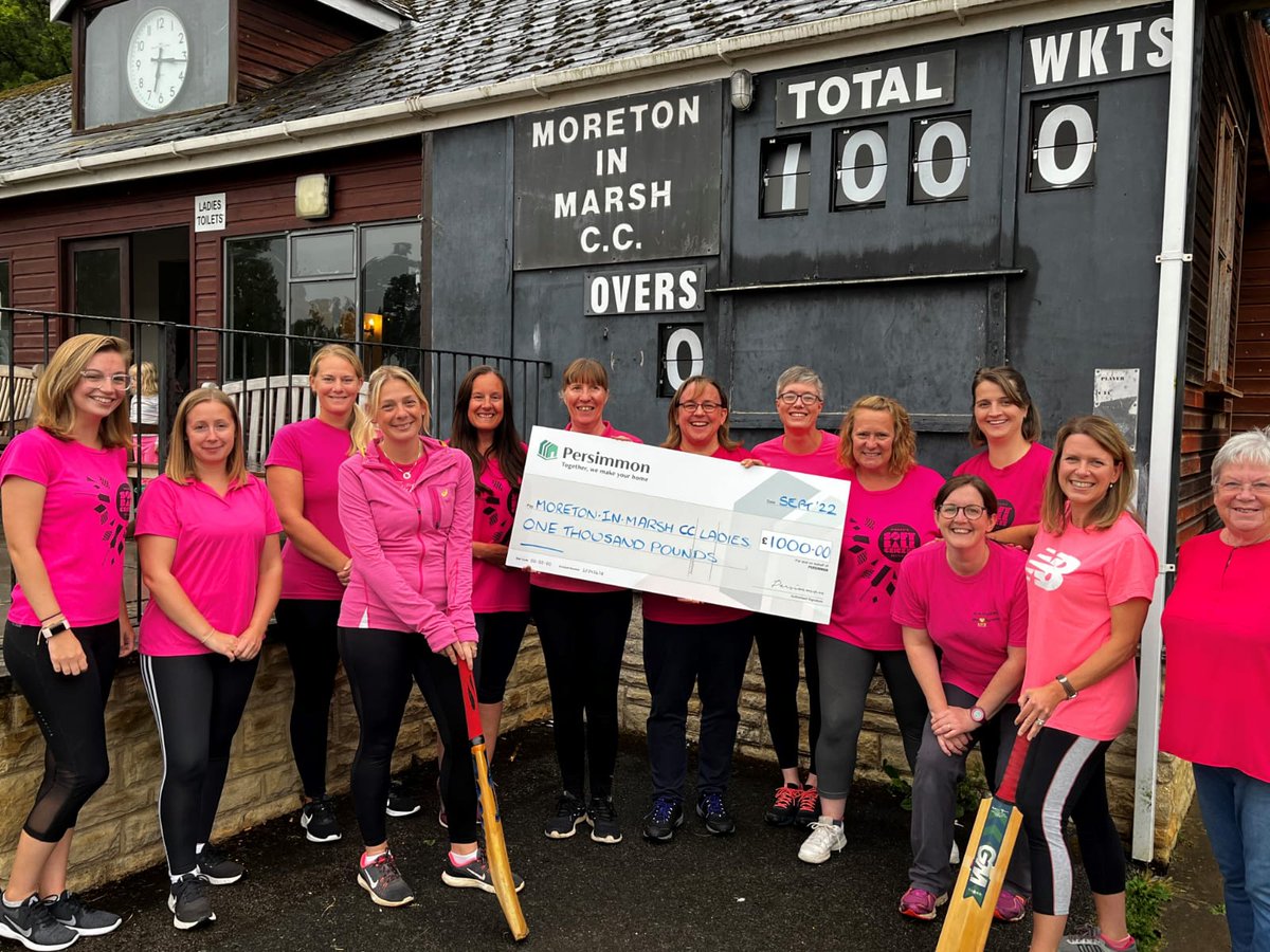 Thank you Persimmon 

Delighted to be presented with a cheque for £1,000 to help us buy new kit and equipment. Thank you very much <a href="/PersimmonHomes/">persimmonhomes</a>
We're doing our bit too, with an 8 hour 'bat-a-thon' on Sat 9 Sept at the Beer Festival!