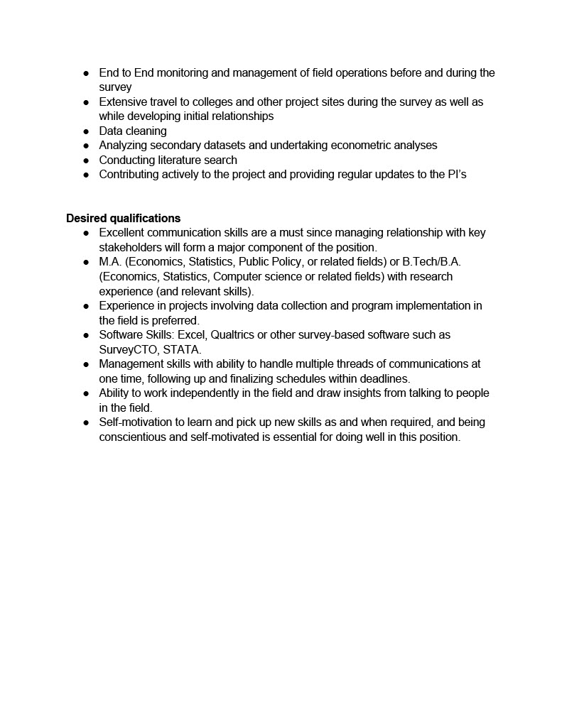 kanmahajan's tweet photo. New position for an RA opening in Delhi/Sonepat for a fieldwork based project. Work with a cross-country team of researchers @SoniaBhalotra @OlleFolke @johannarickne . Application deadline: September 12, 2022. 
Email resume at: kanika.mahajan@ashoka.edu.in https://t.co/h3wPKFB08K