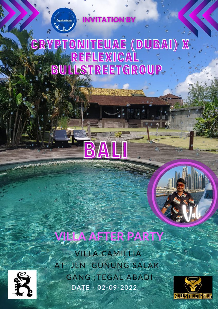 CryptoniteUae's tweet photo. Tonight we bring you an exclusive meet up at #BALI with @AjeetK @webzz @0xsfav @Bullstreetgroup #web3 #nexiconbali https://t.co/q6wextx6TP