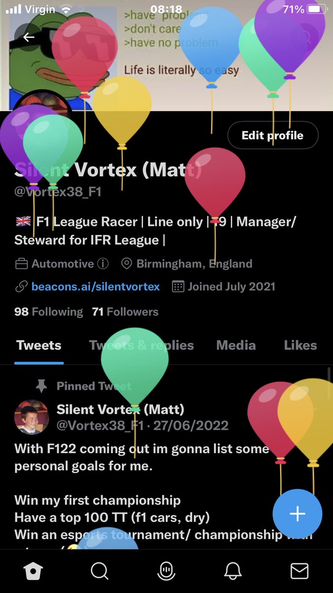Vortex38_F1's tweet photo. officially in my 20s 😭 https://t.co/LxgSXlWnEy