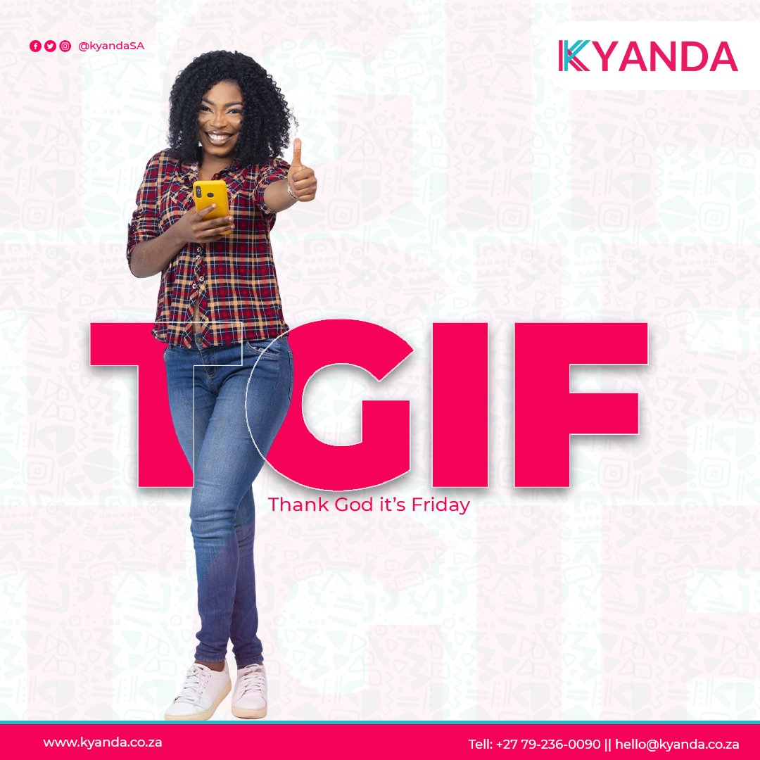 KyandaSA's tweet photo. THE WEEKEND BEGINS. DOWNLOAD THE KYANDA APP AND GET UNLIMITED DISCOUNTS.
https://t.co/QvoC4CKsRP https://t.co/MS4aUNCFAU