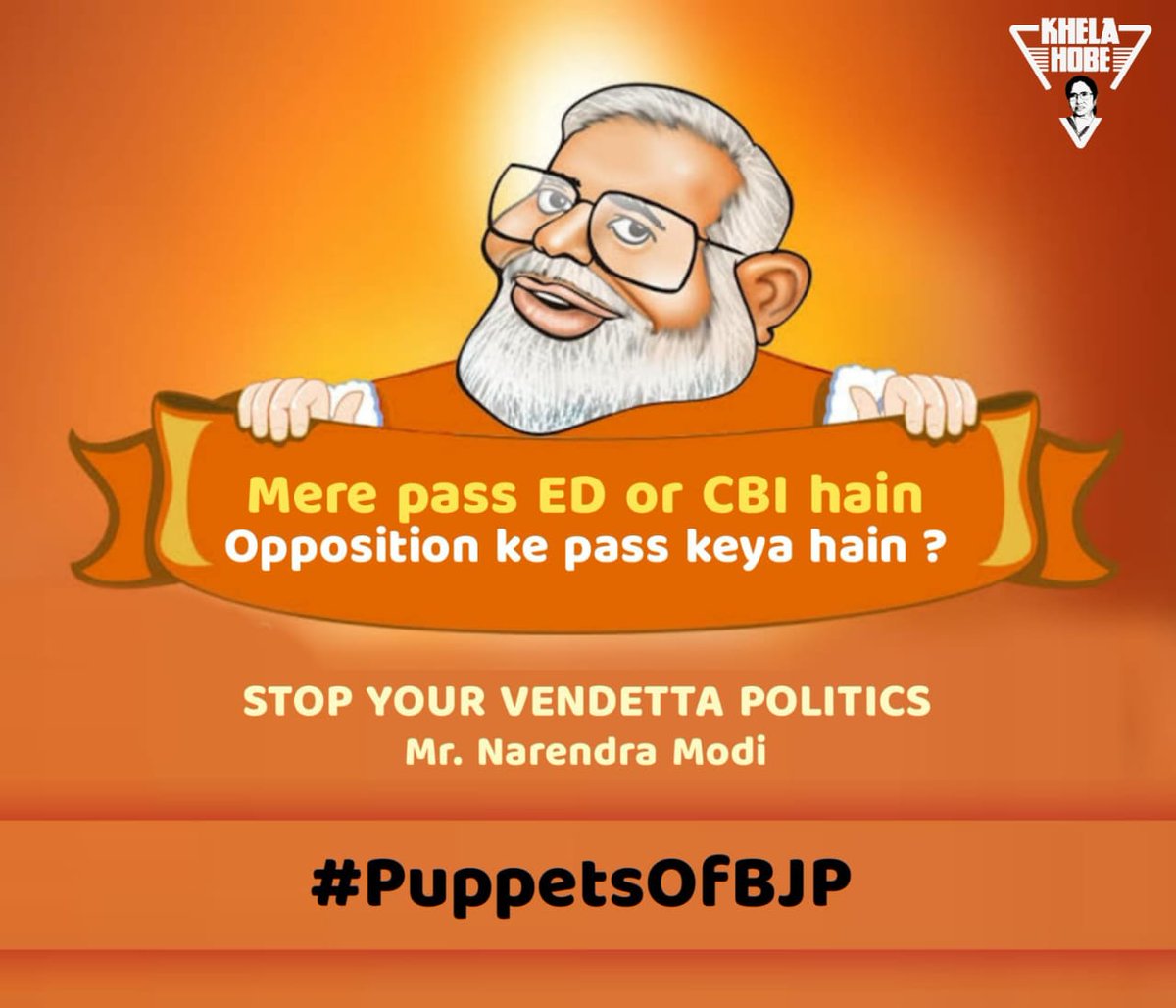 aitcavishek's tweet photo. Fearful of yet another colossal defeat in 2024, @narendramodi? Using the #PuppetsOfBJP to threaten Opposition leaders, harass them, topple democratically elected governments - is as shameful and lowly as it gets! https://t.co/EqqhqiniFX