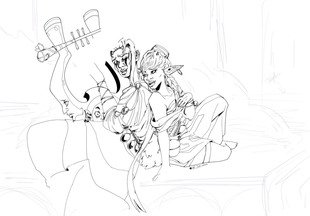 _Dot_comm's tweet photo. Gonna post this WIP just in case I never finish this pain in the ass of a piece💜
Left is w/ sketch right is w/o sketch
It’s of Orpheus and Eurydice from Hades btw✨ https://t.co/WGHpmWc3gn