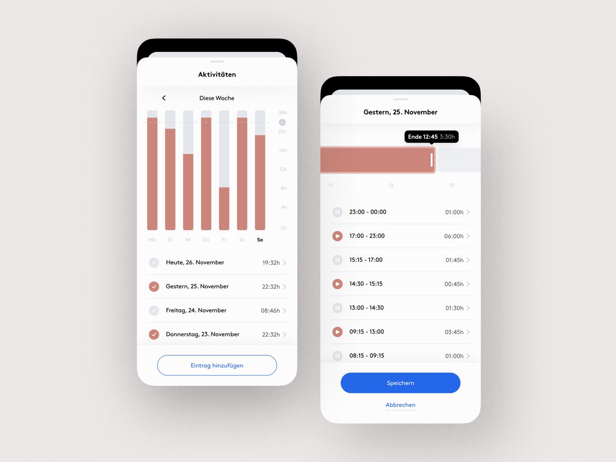 SwipeCircus's tweet photo. Thanks to the bestsmile Companion app, you always have an up-to-date overview of your aligner wearing times. Using the simple editing function, entries can be easily added, adjusted and deleted.
–
#swipecircus #uxdesign #uidesign #productdesign #mobileapp #uxuidesign #uxresearch https://t.co/ew7ExZ0a16