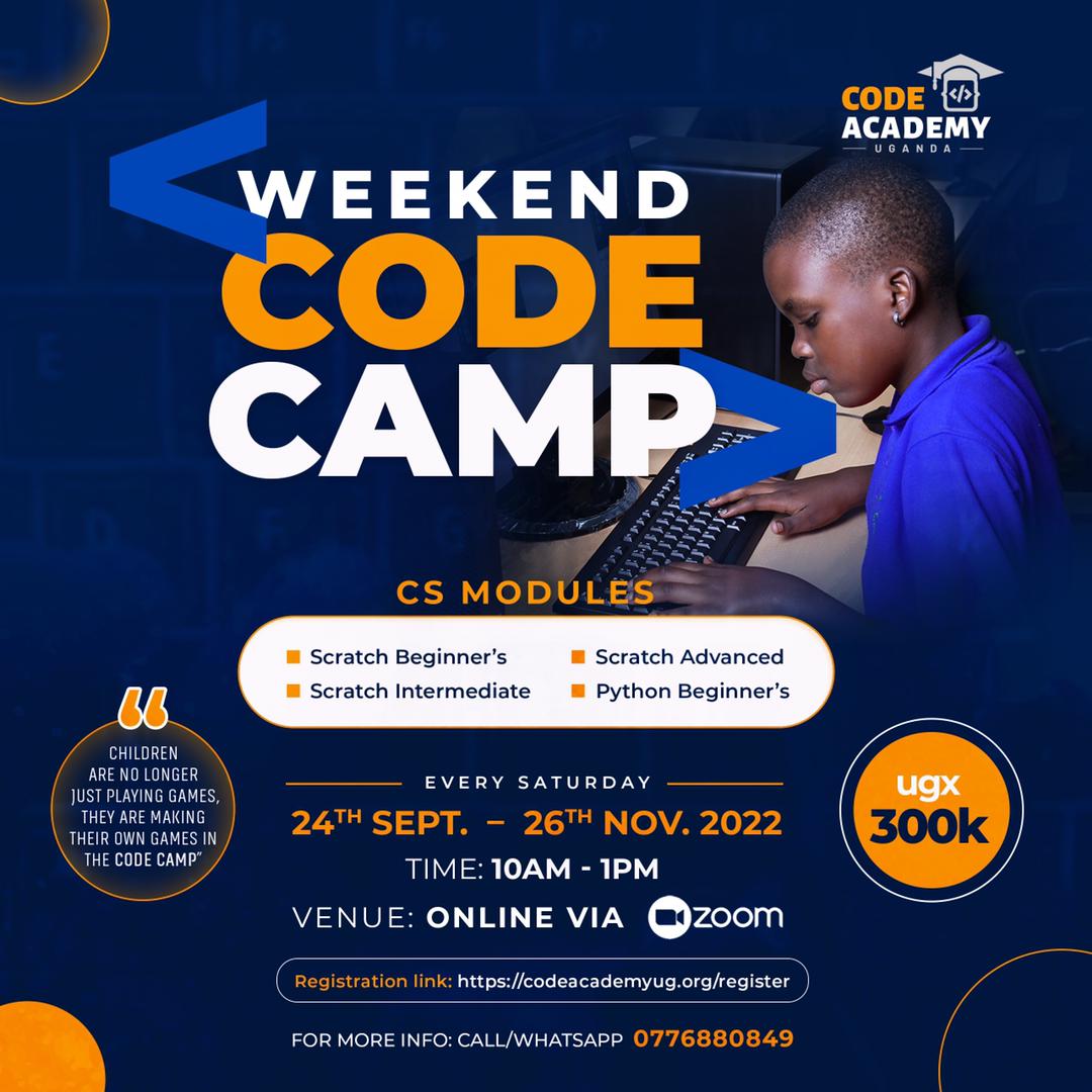 code_academy_ug's tweet photo. Did you know that the best way to predict the future, is to invent it?
Enroll your children today and let them invent their future πRegister Here
https://t.co/JcdKyhBEbq
#CodeCamp
#CodeAcademyUg https://t.co/y0UFlJ0qIO