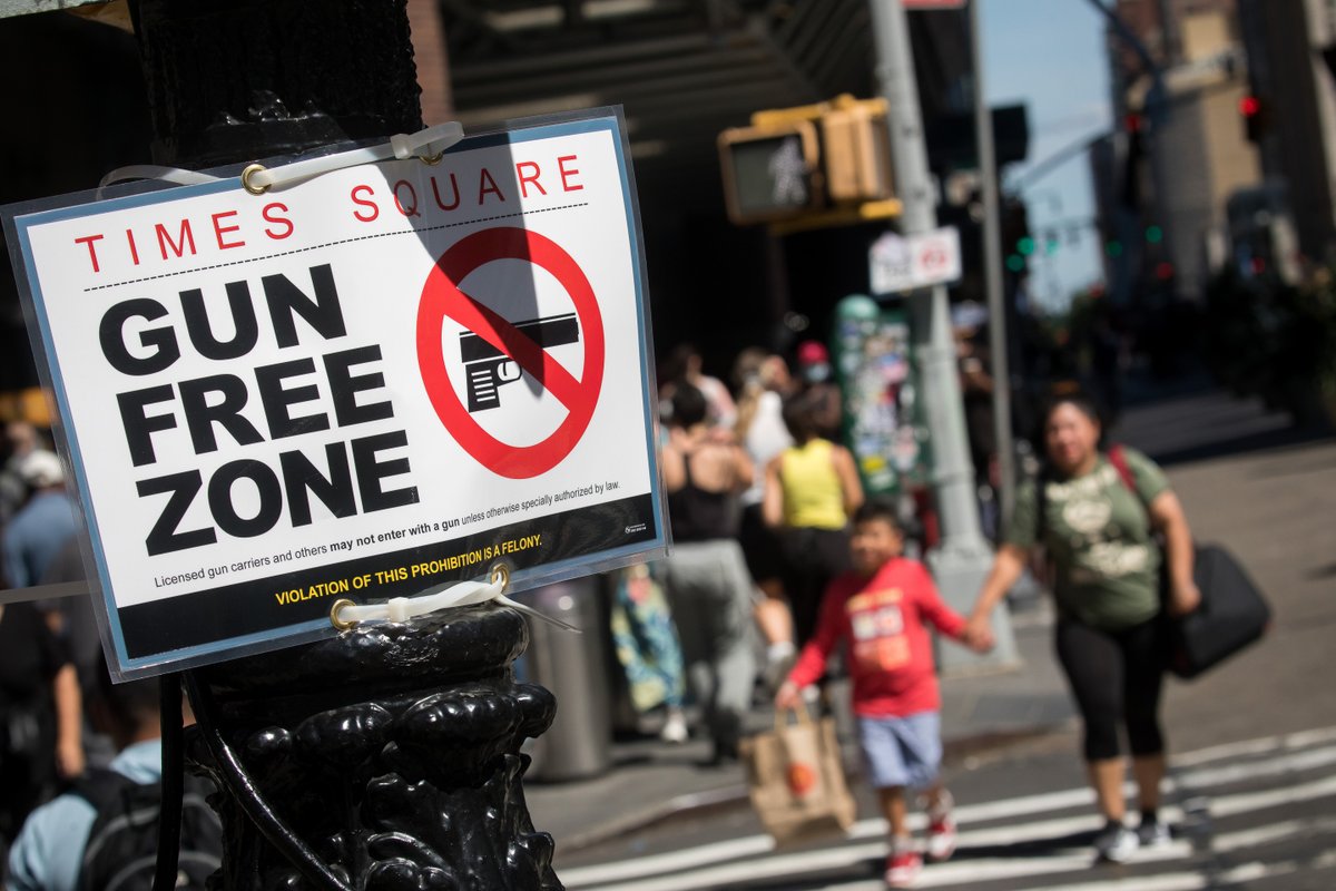 New York's Times Square will a "gun free zone" under a law that