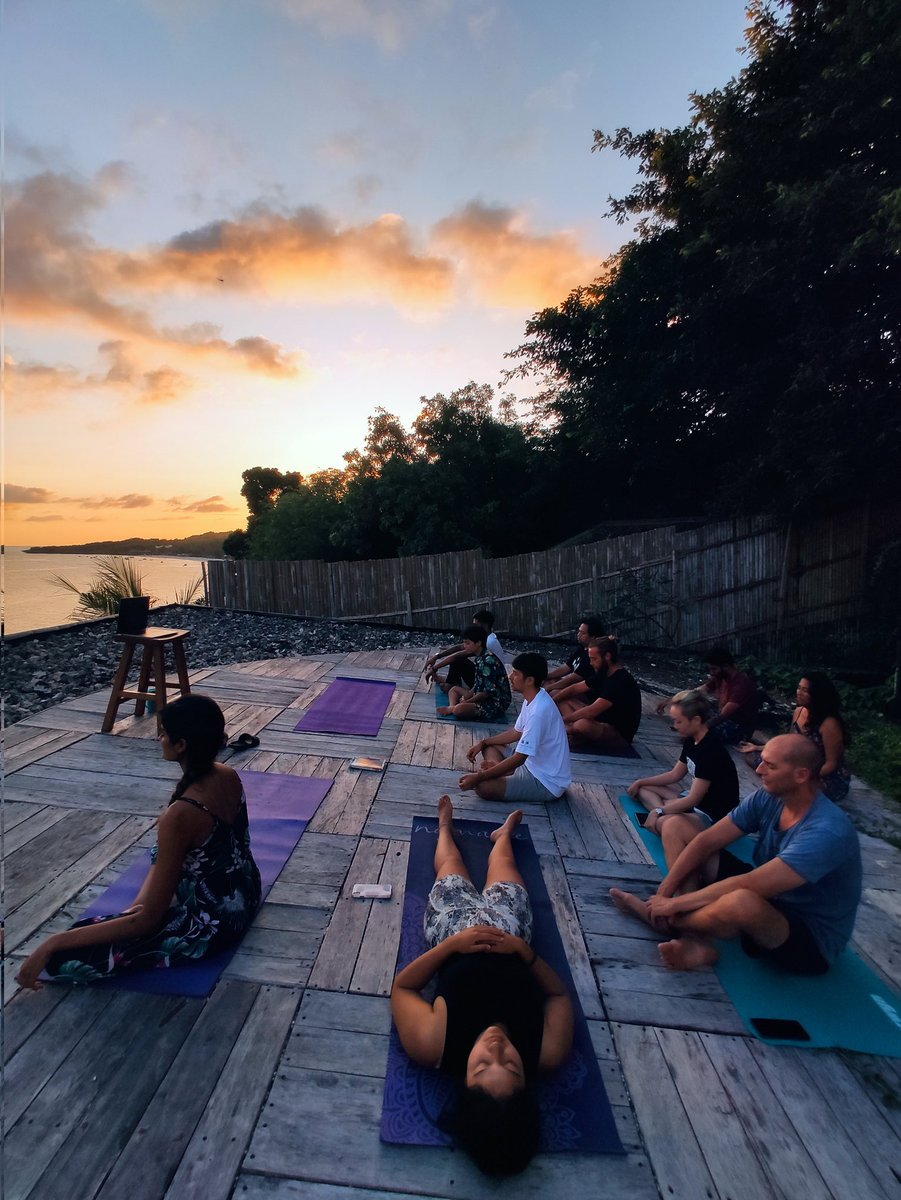 #NFTBira Day 4 was all about #mindfulness - #breathwork + #freediving techniques by #FluidFocus, followed by workshops from <a href="/MushroomMob/">Mushroom Mob NFT 🍄 Minting Now</a> &amp; <a href="/MythicalGill/">Mythical Giraffe</a> 💜

Special thanks to Giulia from our #DigitalWellnessStudio (The Mythical Mush Room) for a blissful sunset meditation! 🌅