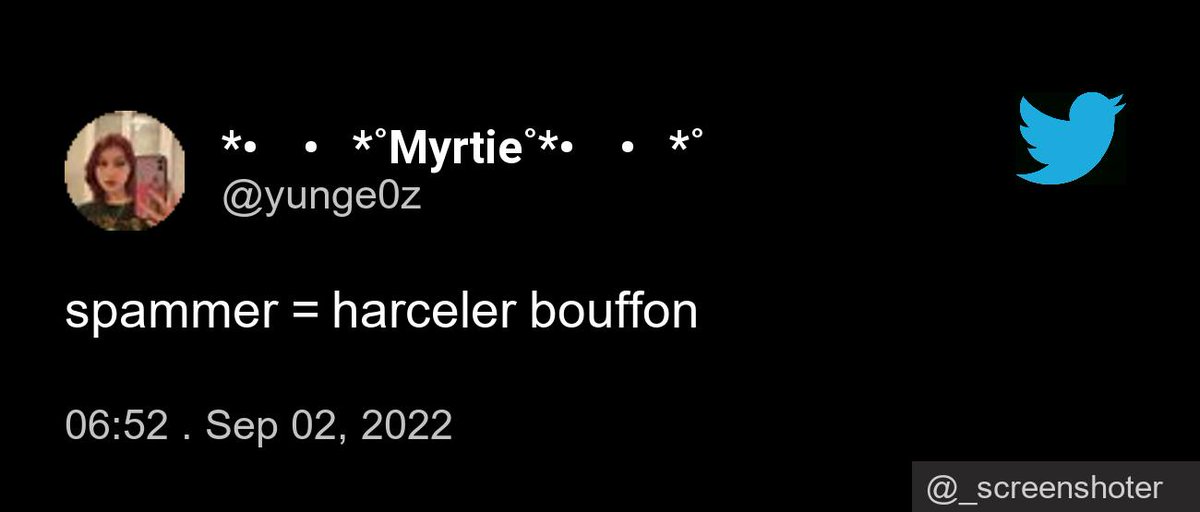 WowHum3's tweet photo. Tu peux me bloquer et me signaler Myrtie... Juste avec ces deux screenshoots... ton compte va sans doute sauter ! 
Pour ma part je n'ai jamais eu d'insulte ni d'incitation a la violence/haine... envers qui que ce soit avec ce compte. 

Adios https://t.co/xcqtGfXSME