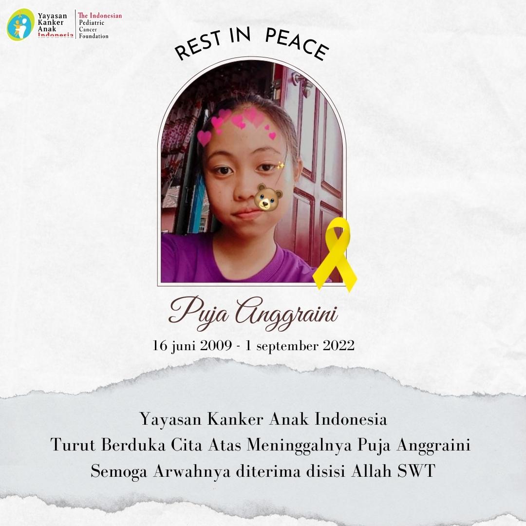 kankeranakindo1's tweet photo. Innalillahi Wainnailaihi Rojiun
Yayasan Kanker Anak Indonesia Turut Berduka Cita Atas Meninggalnya Puja Anggraini. Semoga Arwahnya diterima di sisi Allah SWT.
#kanker
#kankeranak
#senyumsehatanakindonesia
#supportingchildrenwithcancer🇲🇨
#restinpeace https://t.co/NjdLjbONVY